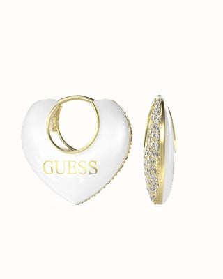 Guess Crazy In Love Ladies Gold Toned Heart Earrings UBE05206YGWH