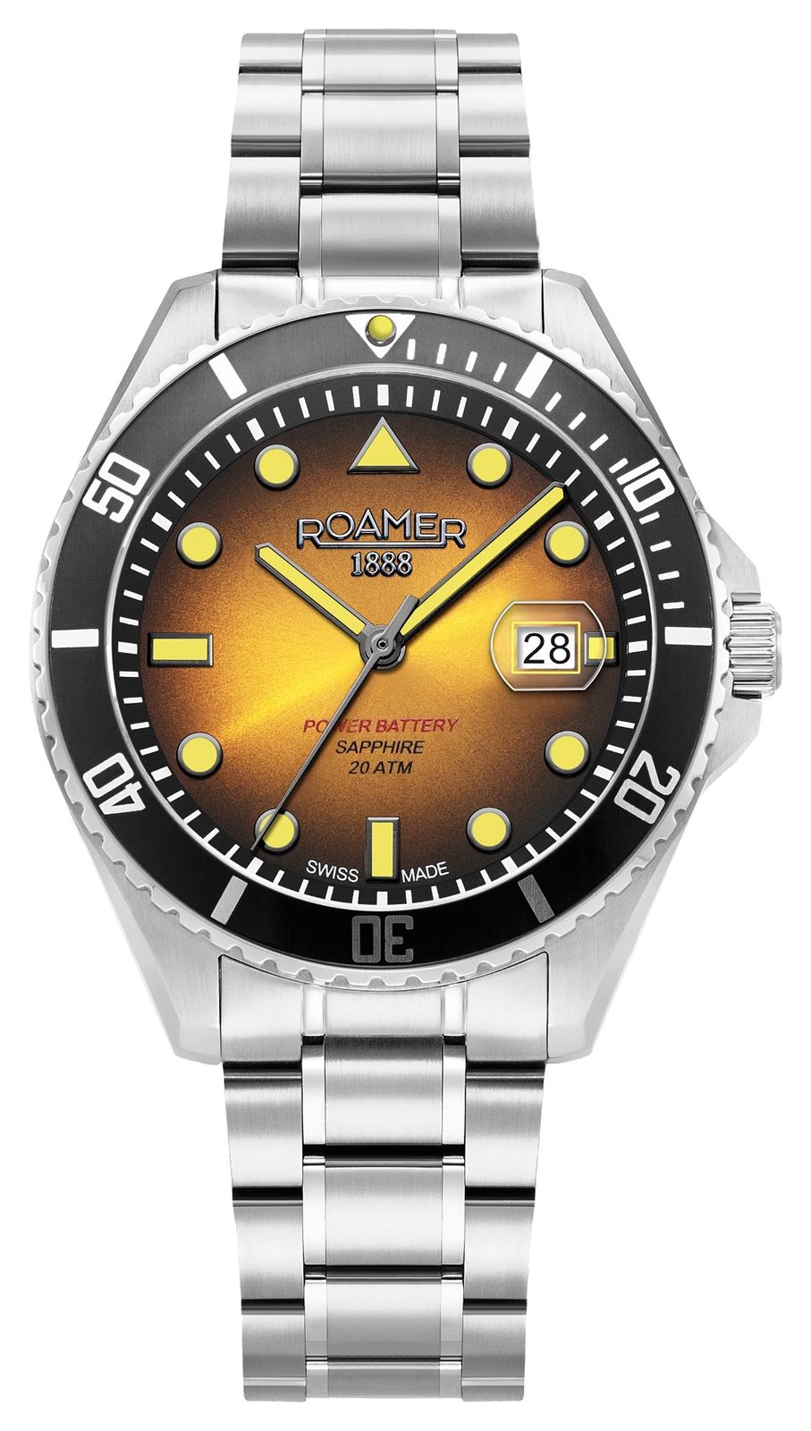 Roamer 969845 41 95 20 Pro Diver 200 Power-Battery (43mm) Watch