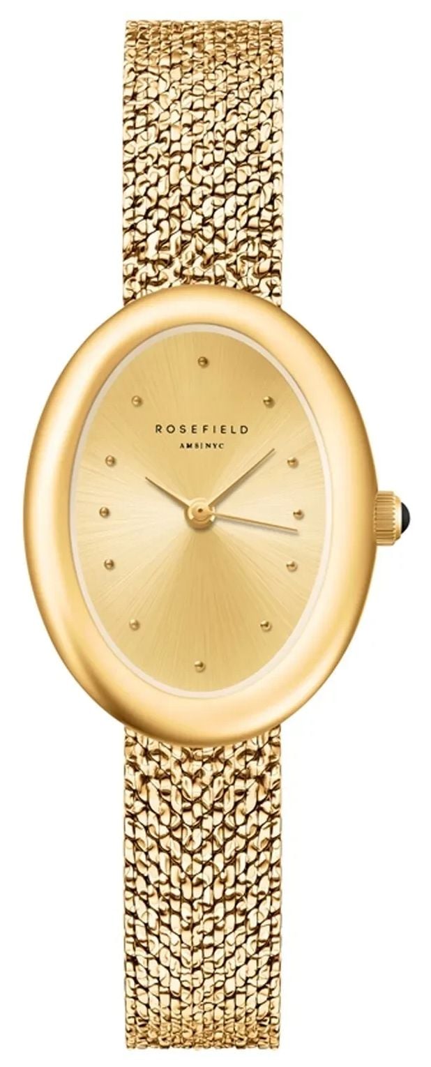 Rosefield OVGGMG-OV23 Ovale Gold Tone Dial And Mesh Strap Watch