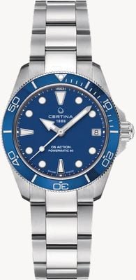Certina DS Action Lady Powermatic 80 (34.5mm) Blue Dial / Stainless Steel C0320071104100