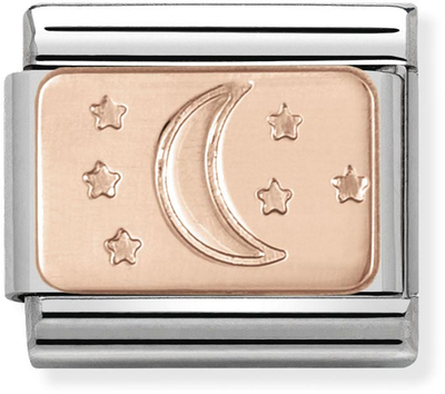 Nomination Classic Moon 9ct Rose Gold & Steel Charm 430101/31