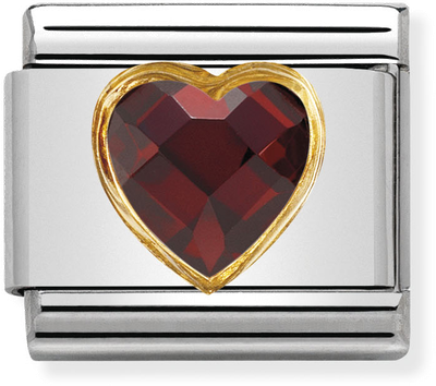 Nomination Classic Heart 18ct Gold & Steel Charm 030610/005