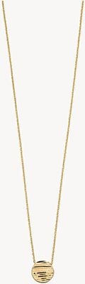 Elements Gold 9k Yellow Gold Textured Circle Necklace GN329