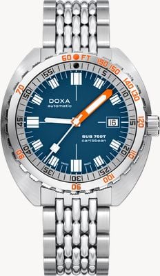 DOXA SUB 750T Caribbean (45mm) Blue Iconic Dial / Stainless Steel Rice-Grain Bracelet 825.10.201.10