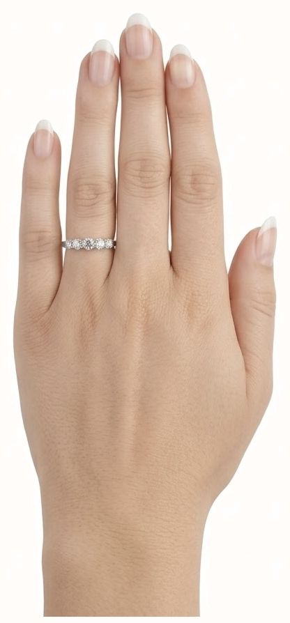 Round Brilliant Natural Diamond 18ct White Gold Five Stone Ring JM5872 - alternate view 4