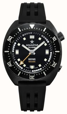 Aquastar Benthos Professional Automatic (42mm) Black Dial / Black ISOfrane Rubber Strap BENTHOS-PRO PVD