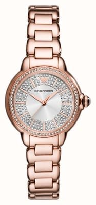 Emporio Armani Women's (32mm) Silver Crystal Dial / Rose Gold-Tone Stainless Steel Bracelet AR11633