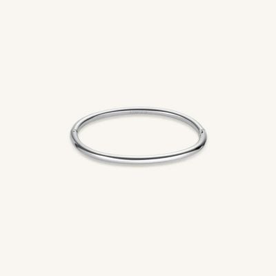 Rosefield Jewellery Plain Essential Stainless Steel Silver Bangle JBPBS-J1046