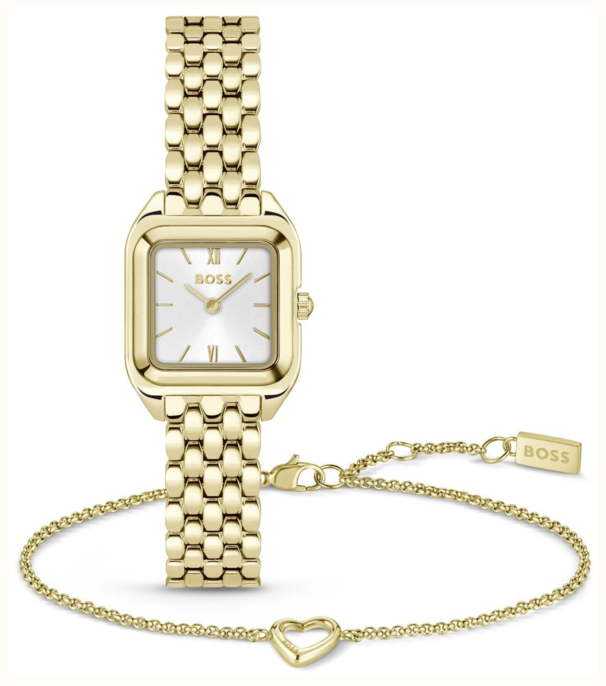 BOSS Mae Petite Gold Plated Bracelet Whole Dial Watch And Bracelet Gift Set 1570203 - alternate view 3