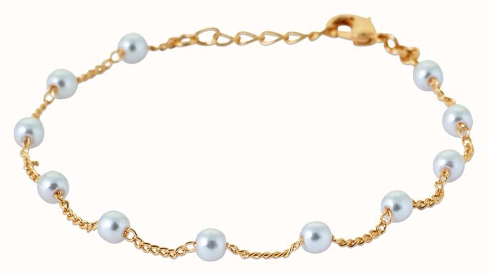 Burren Jewellery 18K Gold Plate Necklace With White Pearl Stones N0924
