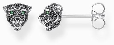Thomas Sabo Stud Earrings | Black Cat Heads | Black Crystals H2110-845-11