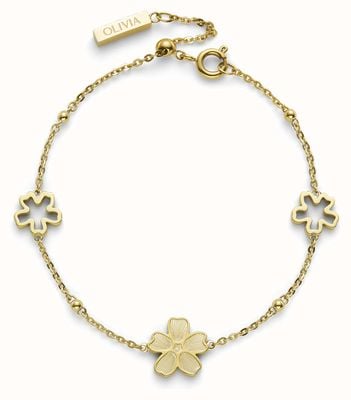 Olivia Burton Forget Me Not Multi Flower Gold Plated Bracelet 24100544