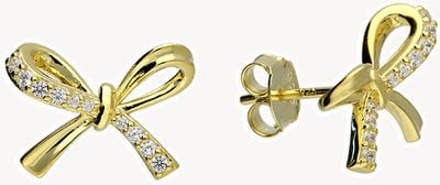 Bow stud earrings CZ sterling silver H6942/Y