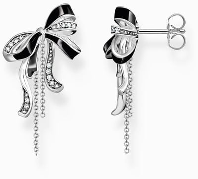 Thomas Sabo Lovely Romance Bow Earrings Crystal-Set Sterling Silver H2310-691-11