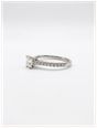 0.52ct Radiant Natural Diamond Platinum Solitaire Side Stone Ring J68153 - alternate view 2