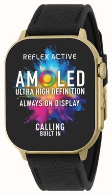 Reflex Active Series 29 Amoled Smart Calling Watch (40mm) Black Silicone Strap RA29-2184