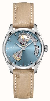 Hamilton Jazzmaster Open Heart Automatic (36mm) Light Blue Sunray Dial / Light Brown Leather Strap H32215840