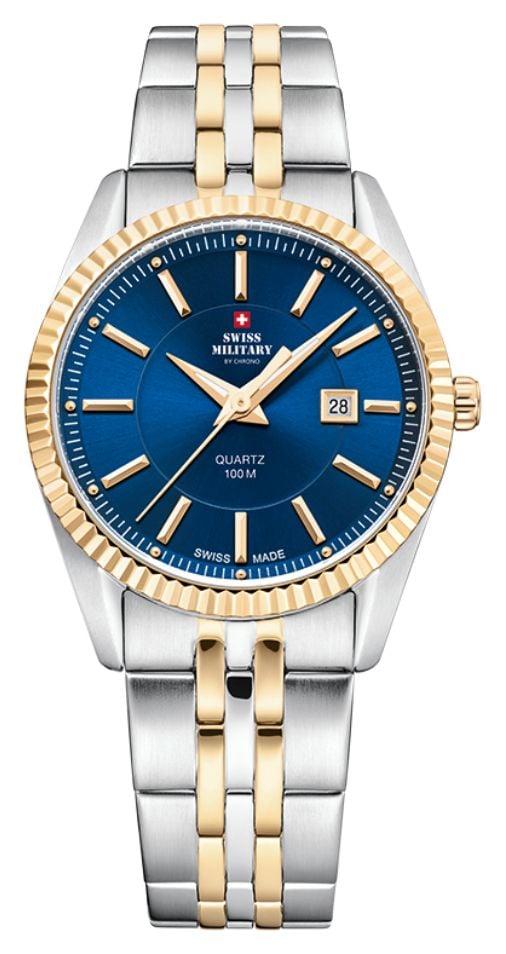 Swiss Military by Chrono SM34066.09 Blue Dial Two Tone Watch