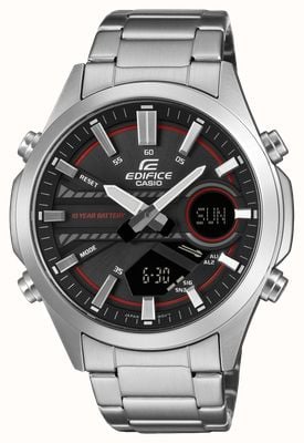 Casio Edifice Dual-Display (45.5mm) Black Dial / Stainless Steel Bracelet EFV-C120D-1A4EF