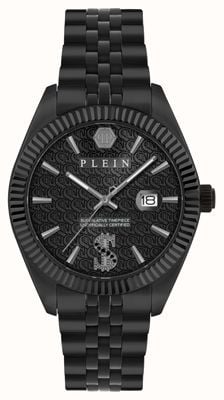 Philipp Plein DATE SUPERLATIVE (41mm) Black Dial / Black PVD Stainless Steel Bracelet PWMFA1125