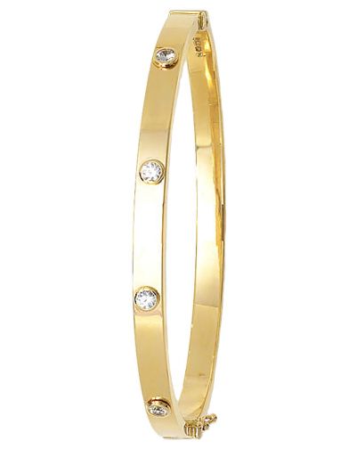 James Moore TH BN165 9ct Yellow Gold Cubic Zirconia Set 4mm Jewellery