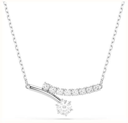 Swarovski Matrix necklace, Round cut, White, Rhodium plated 5753568