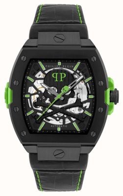 Philipp Plein THE $KELETON 2.0 Automatic (44mm) Black Skeleton Dial / Black Leather Strap PWJFA1426