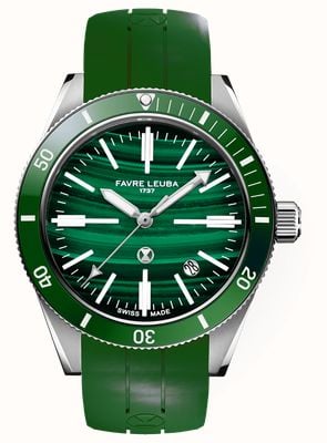 Favre Leuba Deep Raider Renaissance Automatic (40mm) Malachite Dial / Green Rubber Strap 00.20308.101.51.303