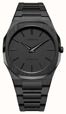 D1 Milano Ultra Thin Shadow (40mm) Black Striped Dial / Black PVD Stainless Steel Bracelet UTBJSH