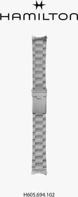 Hamilton Straps Watch Bracelet Only Stainless Steel from Khaki Field 38mm Case Watch (Email for compatibility check) H695694102