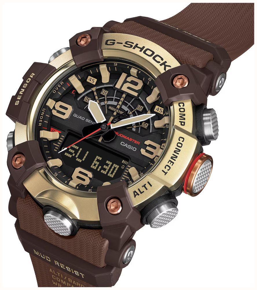 Casio G-Shock Mudmaster MASTER IN HORIZON GOLD (51.3mm) Black Dial / Brown Resin Band Watch GG-B100XMH-5AER - alternate view 4