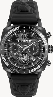 Plein Sport WILDCAT Chronograph (40mm) Black Camo Dial / Black Silicone Strap PSGBA0523
