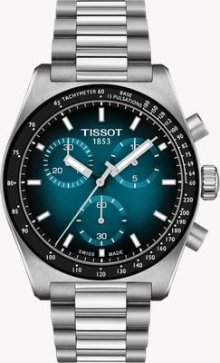 Tissot PR516 Quartz Chronograph (40mm) Blue Gradient Dial / Stainless Steel Bracelet T1494171104101