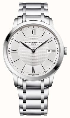 Baume & Mercier Classima Date Quartz (40mm) Silver Sun-Satin Dial / Stainless Steel Bracelet 10883