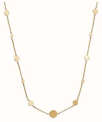 Burren Jewellery 18K 3 Micron Plating On Bronze Necklace Small Discs 2 Sizes N0427