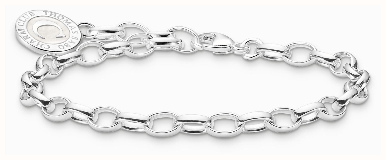 Thomas Sabo Charm Bracelet With Shimmering White Cold Enamel