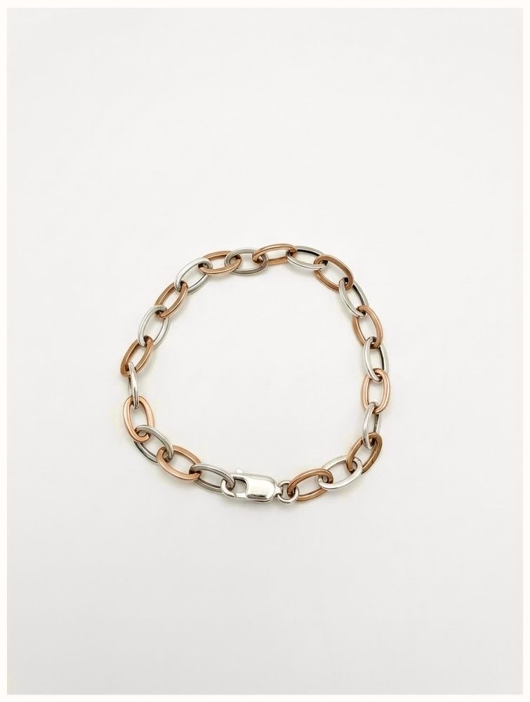 9k White & Rose Gold Hand Made Bracelet JM8963 KB - alternate view 2