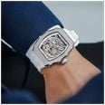 TSAR BOMBA Elemental Series Crystal Automatic (43mm) White Skeleton Dial / White FKM Rubber Strap TB8208D-11 - alternate view 7