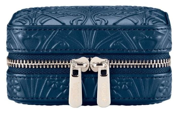 WOLF 381317 Liberty Small Travel Zip Case - Navy Jewellery