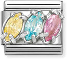 Nomination Classic Multi-Colour Trilogy Cubic Zirconia Charm 330329/20