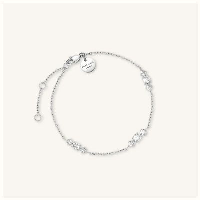 Rosefield Jewellery Triple Crystals Clear Silver Bracelet JBTCS-J1021