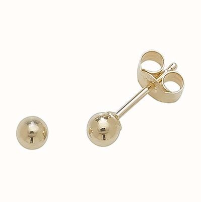 James Moore TH 9k Yellow Gold Ball Stud Earrings 3 mm ES201