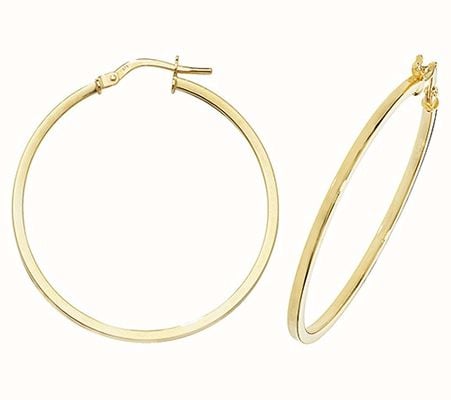 James Moore TH 9k Yellow Gold Hoop Earrings 30 mm ER1007-30