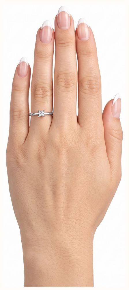 0.25ct Princess Natural Diamond Platinum Solitaire Ring ENG22071 - alternate view 4