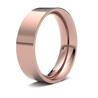 James Moore Wedding Rings | 9ct Rose Gold | 6mm | Heavy | Flat Court | AG_6GHE-9R