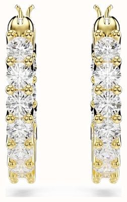 Swarovski Matrix Vittore Hoop Earrings Round Cut, White, Gold-tone Pla 5733398