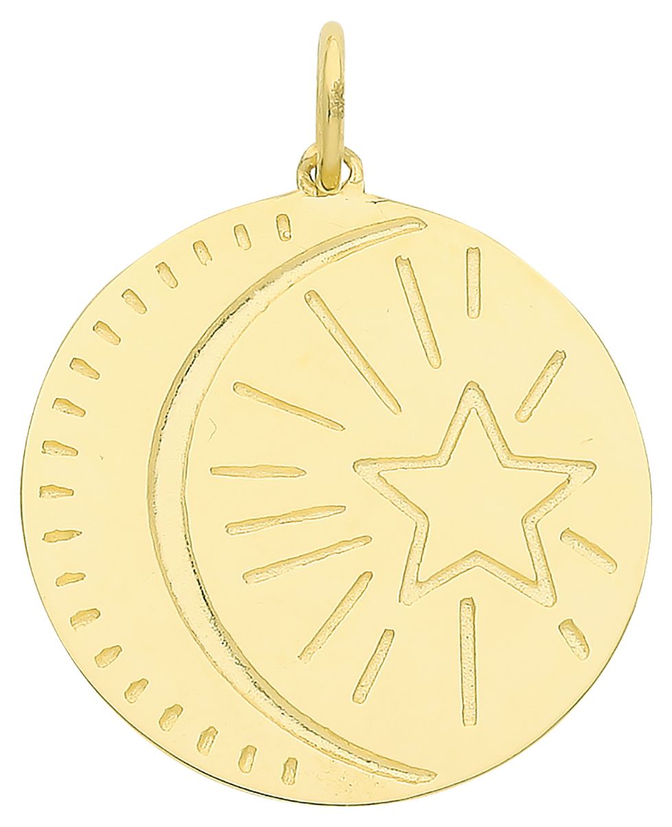 James Moore TH PN1234 9ct Yellow Gold Moon and Stars Jewellery