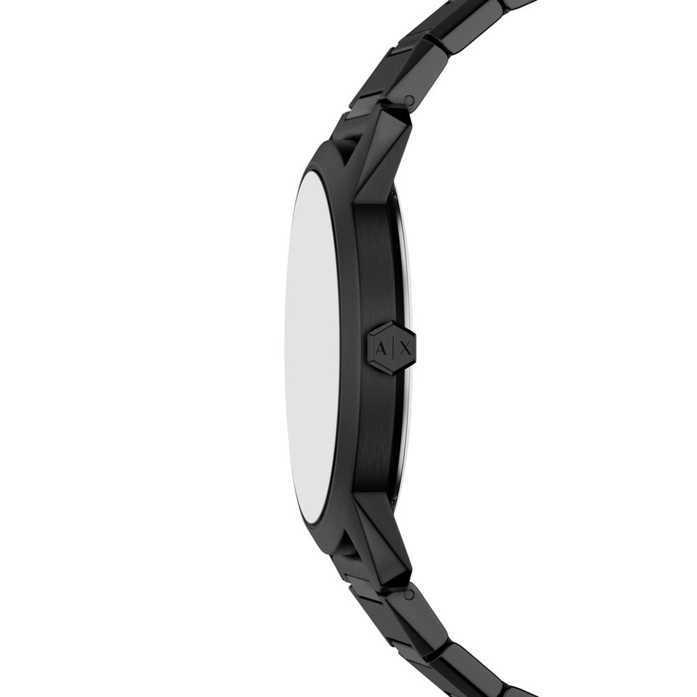 Armani Exchange Three-Hand Quartz (42mm) Black Sunray Dial / Black PVD Stainless Steel Bracelet AX2651 - alternate view 2