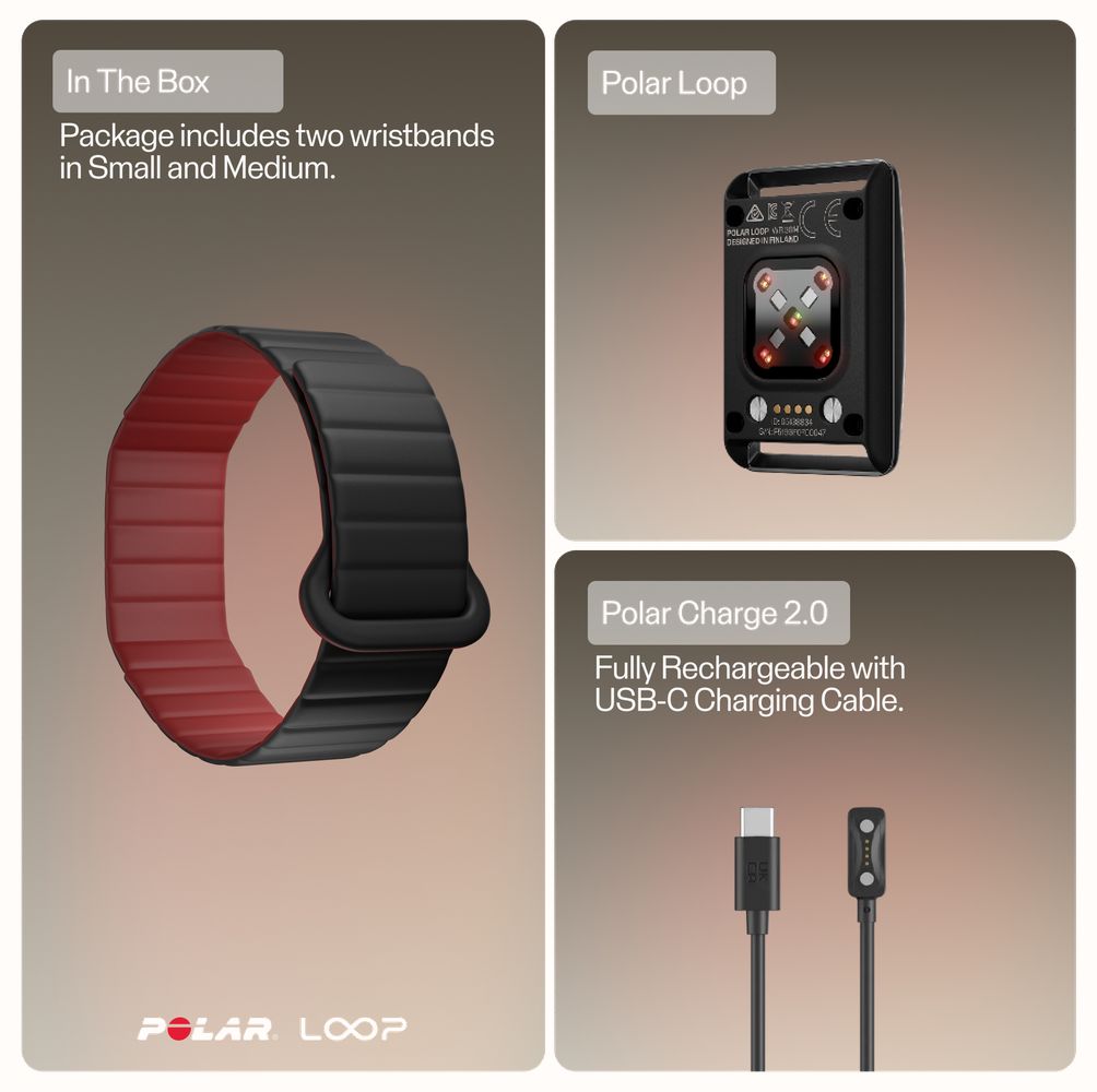 Polar Loop Black Cherry Magnetic Silicone - Screen-Free Wearable Health Band & Fitness Tracker Watch 920121267 - alternate view 11