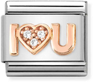 Nomination Classic I Heart You Rose Gold & Steel Charm 430305/36
